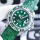 Copy Rolex Submariner Date Watch 40mm Green Dial Leather Strap (7)_th.jpg